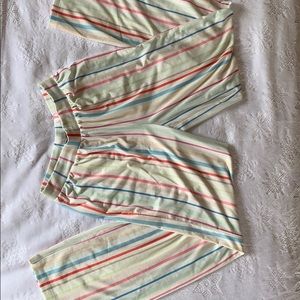 Rainbow stripe straight leg pants